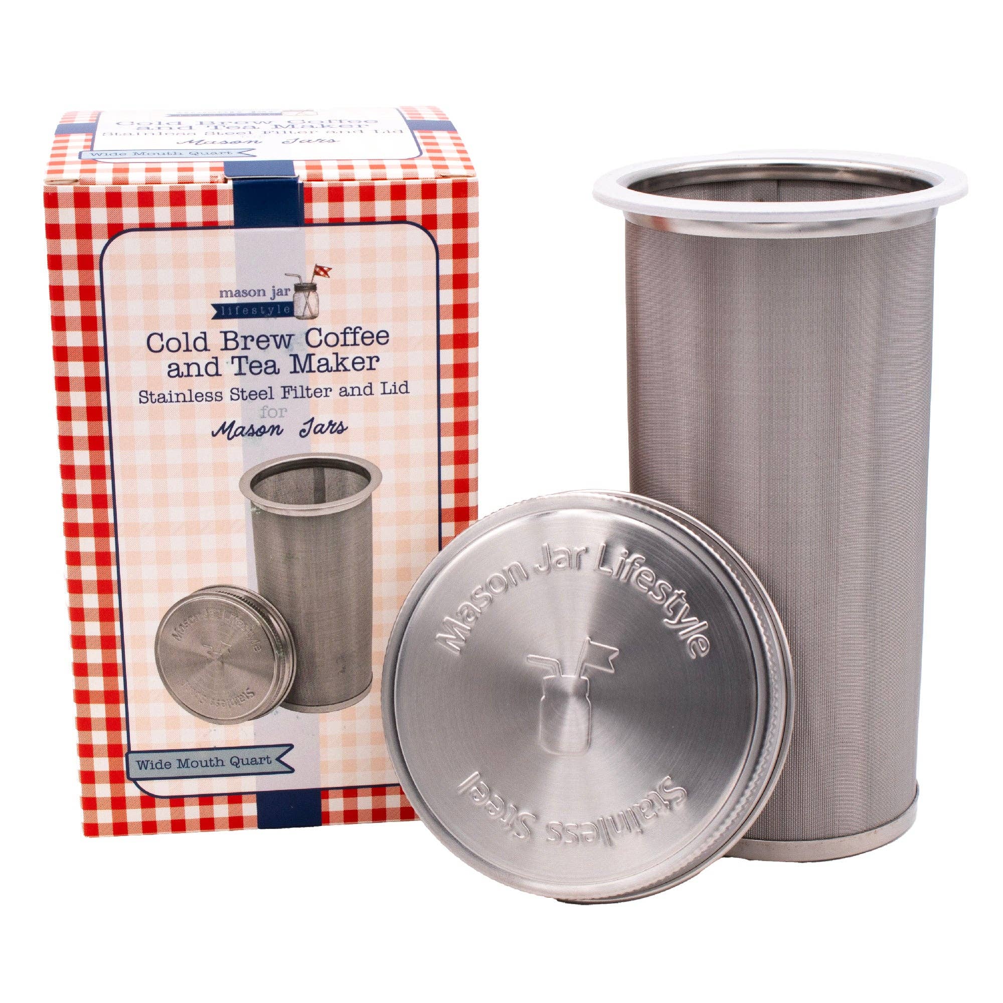 Mason Jar Lifestyle - Wholesale Tea Strainer/Infuser - Cold Brew Coffee and Tea Maker Stainless Steel Filter Kit13