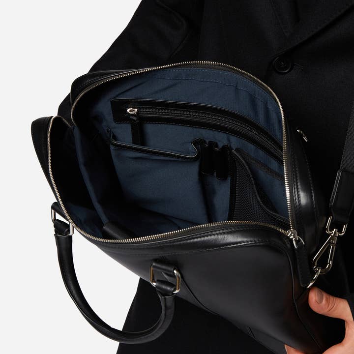 black Classic men's leather bag/Henrik for wholesale on Faire4