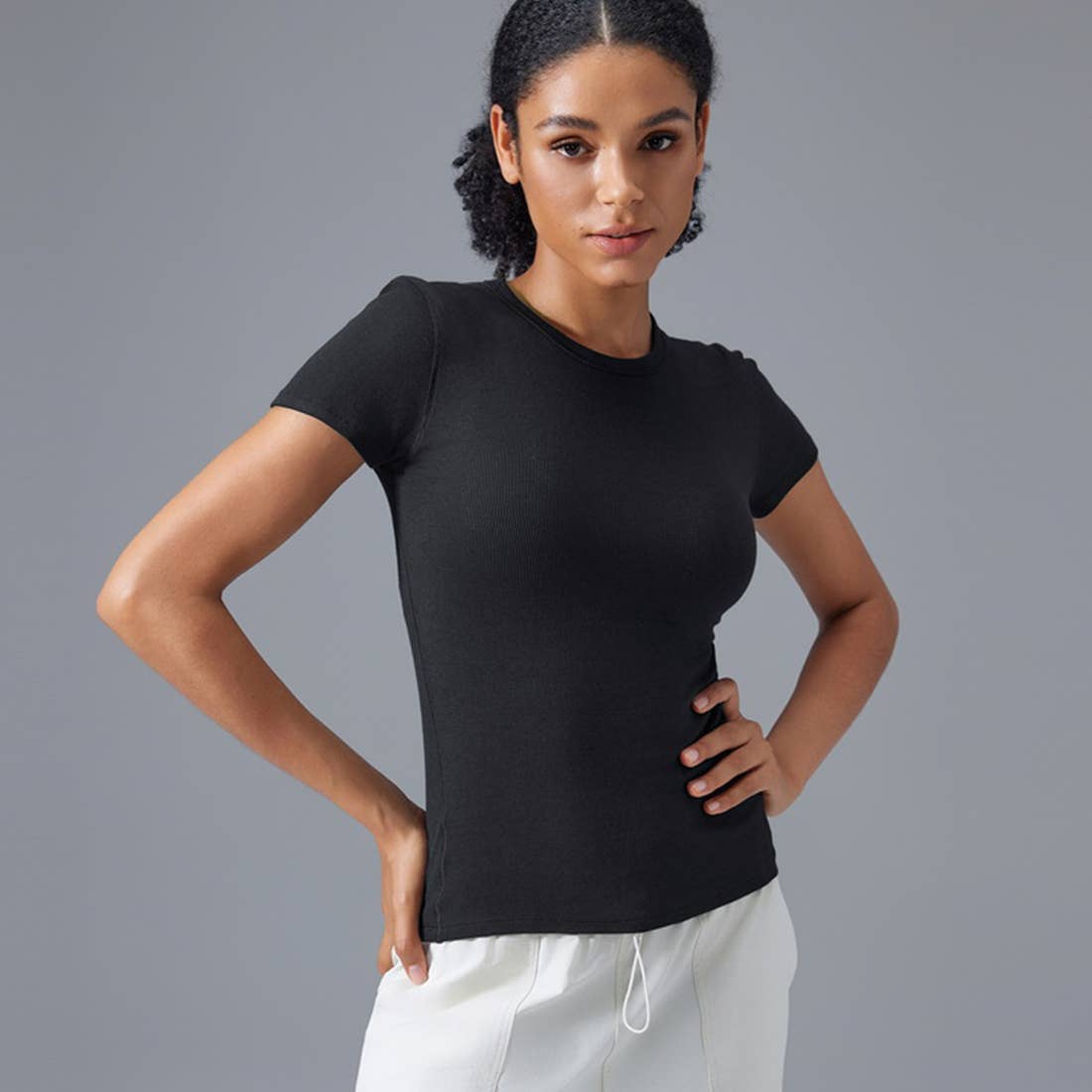 Sodalemon - Vente T-shirt – femme - T-shirt de yoga pour femmes en modal, col rond, ajusté et respirant11