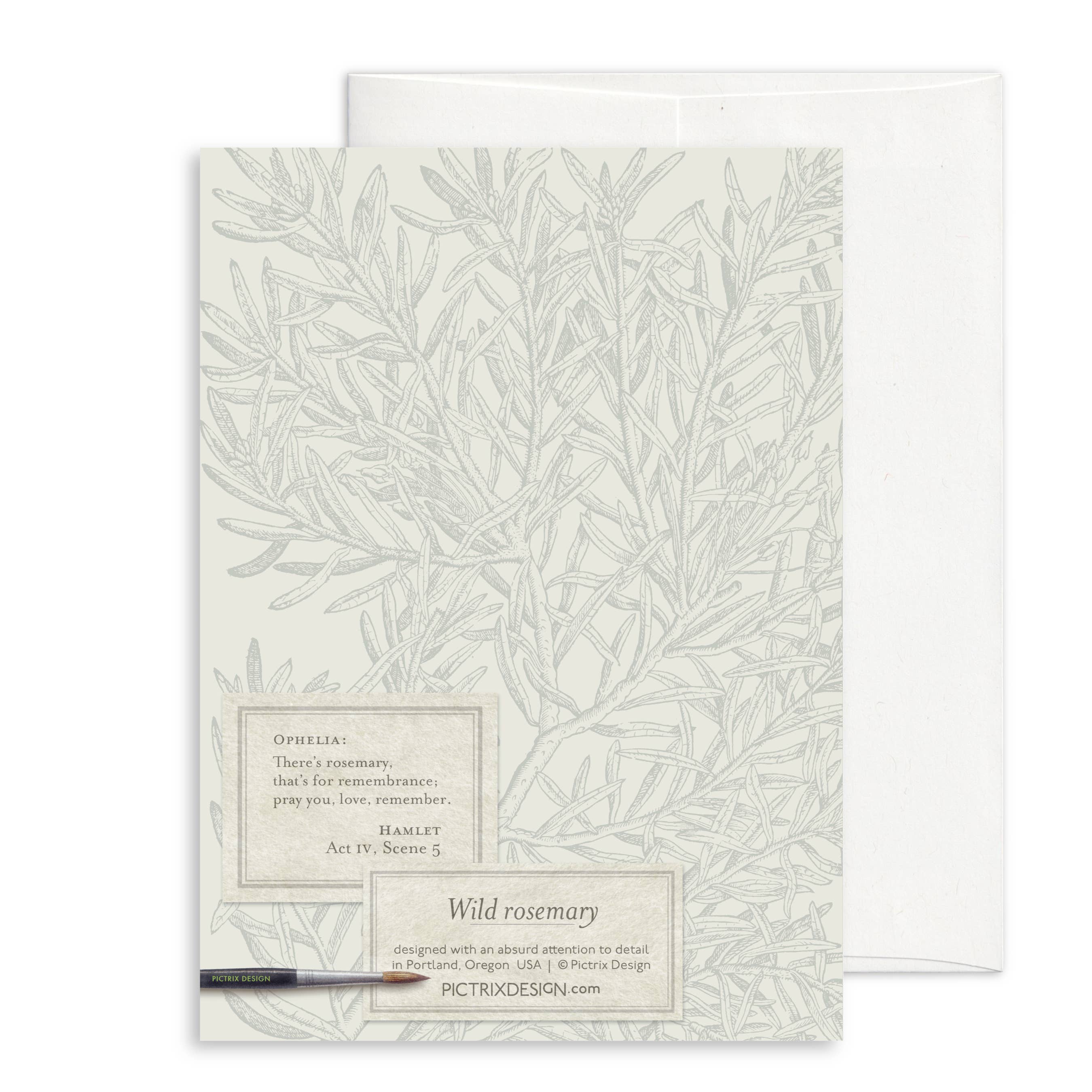 Pictrix Design – Großhandel Beileidskarten – "Wildrosmarin" A6 Beileidskarte1