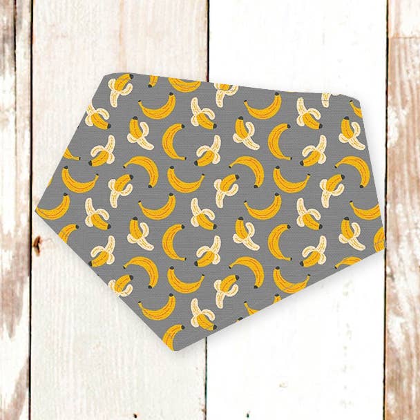 Grey Bananas Dog Bandana (Snap-on, 3 sizes available) for wholesale by BibbyBubby