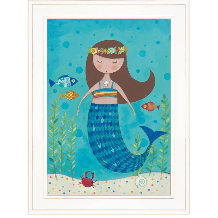 « Under the Sea » de Bernadette Deming, prêt à être accroché, encadré pour la vente par Trendy Decor 4U