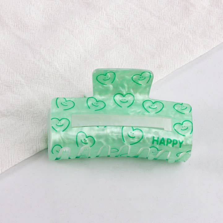 NINEXIS - Wholesale Hair Clip - Women's - CWAHA1610_CHERRY HEART STRAWBERRY RECTANGLE HAIR CLAW CLIP3