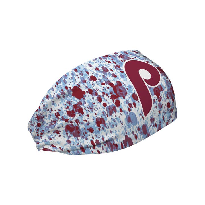 Multi Phillies Cooling Headband: Paint Splatter (Coop) for wholesale on Faire