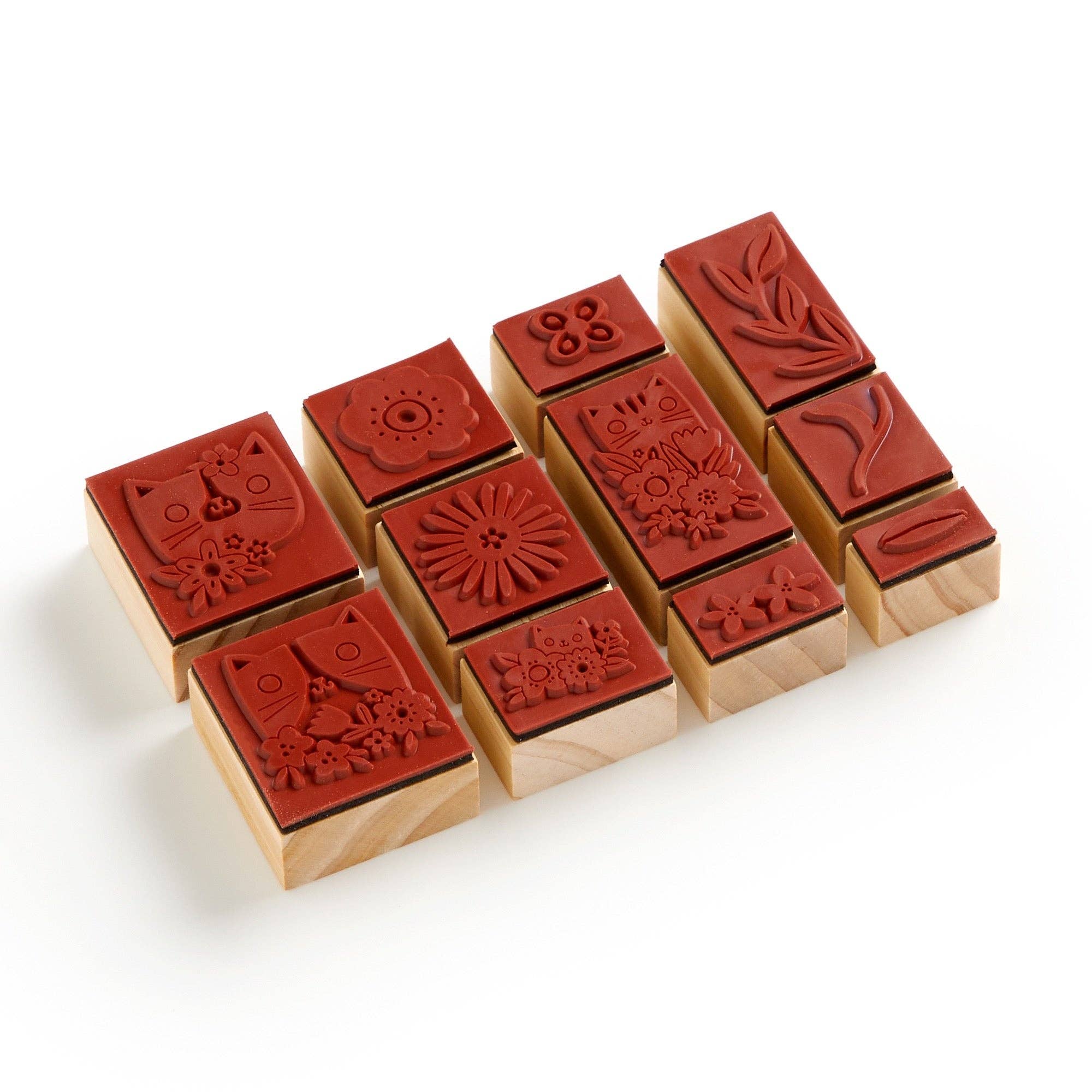 Chronicle Books - Wholesale Rubber/Decorative Stamp - Blooming Cats Rubber Stamp Set6