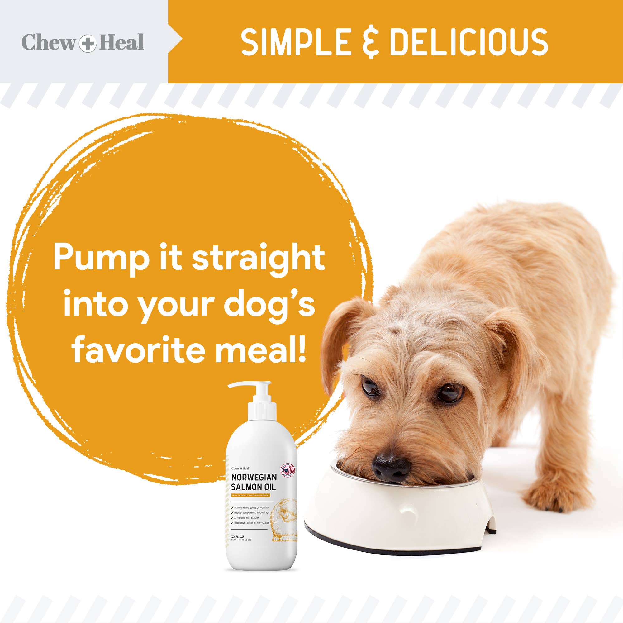 Chew + Heal - Wholesale Pet Supplement - Dog - Norwegian Salmon Oil Skin & Coat Supplement for Dogs & Cats7