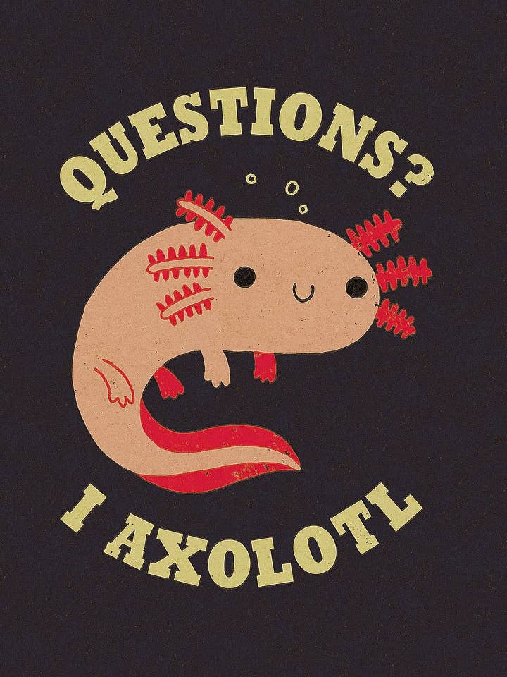 « Axolotl Questions » - Décoration murale imprimée sur toile pour la vente par Image Conscious, LLC