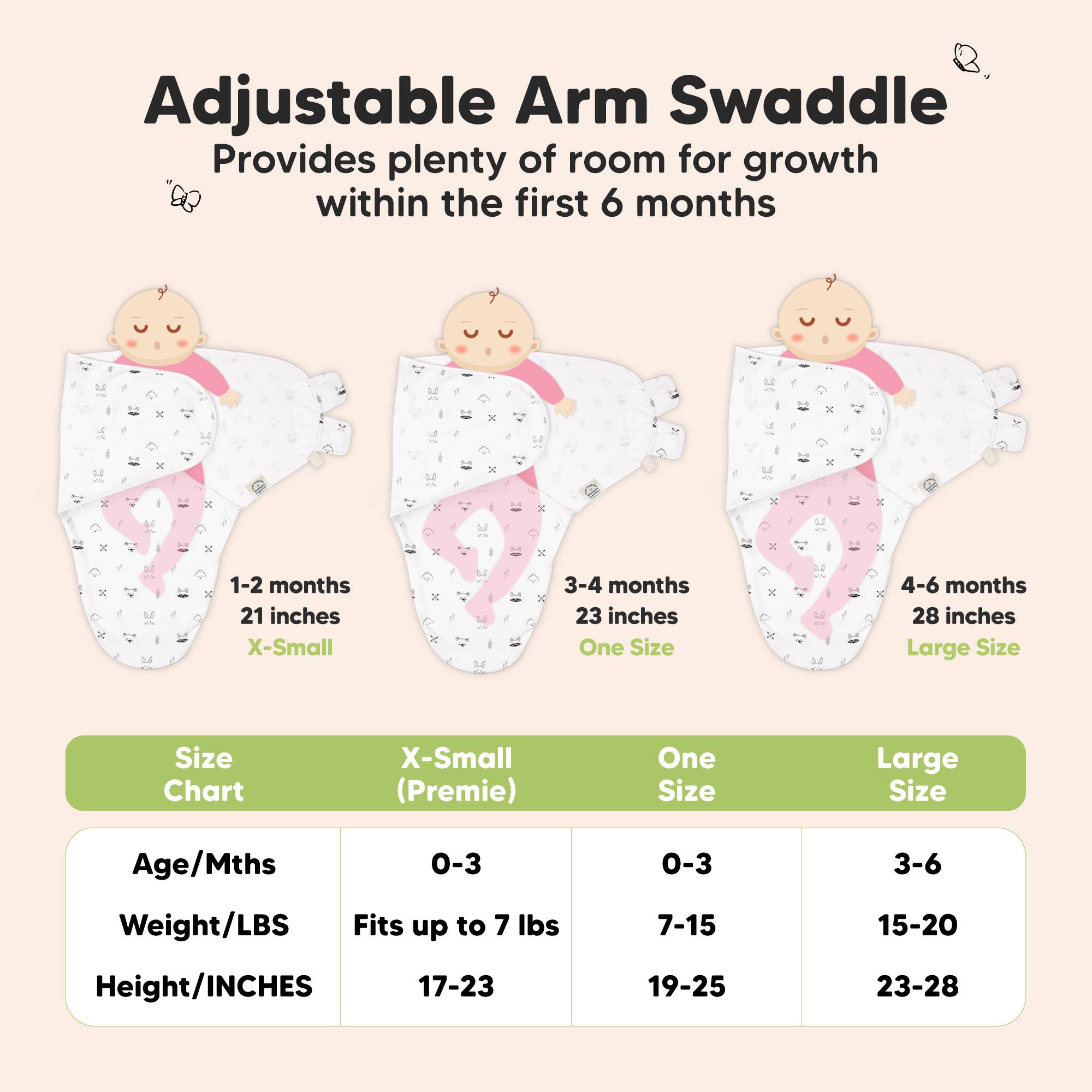 Nordic 3pk Soothe Baby Swaddles 0-3 Months, Sleep Sack for Newborns for wholesale on Faire7