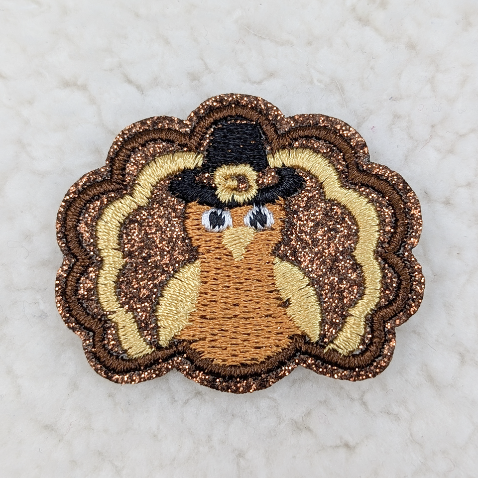 Trendy Transfers - Wholesale Patch - Tiny Turkey Embroidered HAT/POCKET Patch0