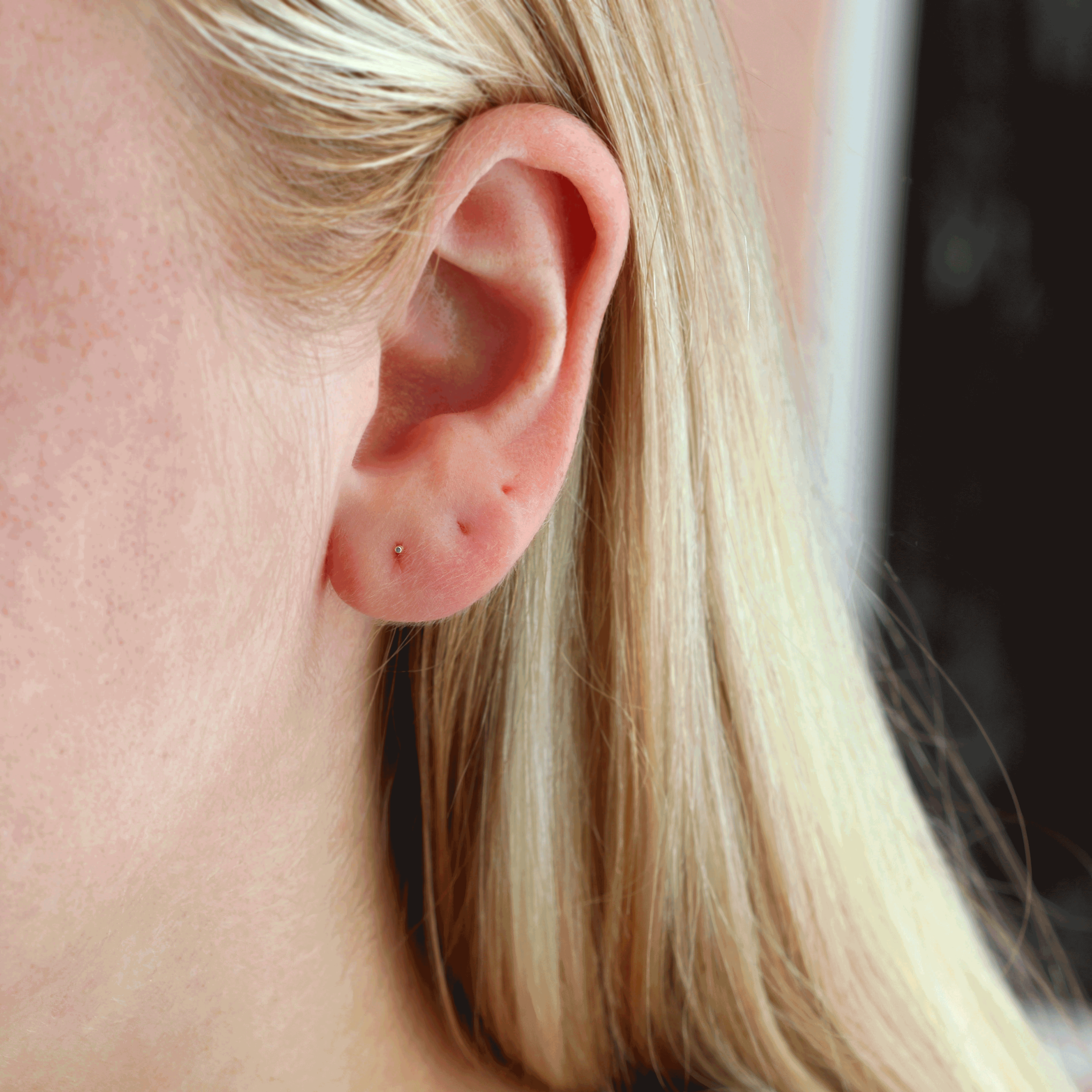 Kris Nations - Wholesale Stud/Post Earrings - Heart Flat Back Single Stud Earring in 14k Gold Threadless 6mm Pin 20 Gauge Hypoallergenic Nickel Free Ships from CA2