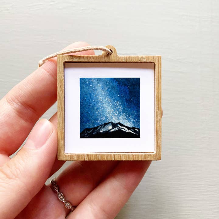 Mick's Art Goods - Wholesale Art Print - Mini 1" Galaxy Mountain Milky Way Tiny Framed Art Print1