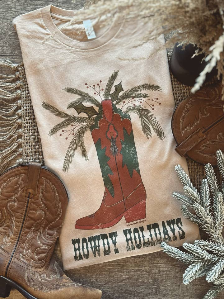 Howdy Holidays Tee for wholesale by Eleven Seven Designs