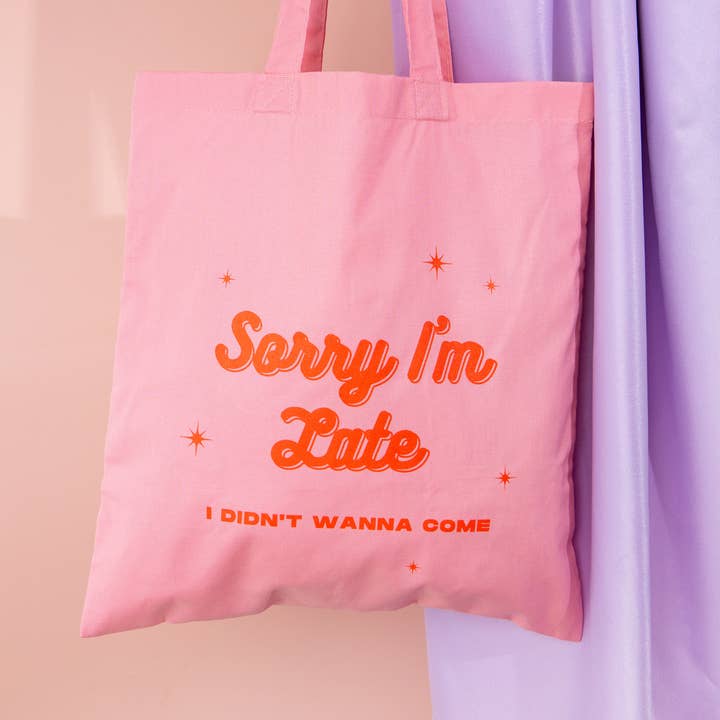 Party Mountain Paper co. - Wholesale Tote Bag - Unisex - Sorry I'm Late Organic Cotton Tote | Last Chance