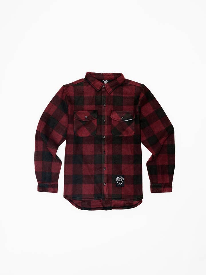 Maroon Plaid Fleece for wholesale by Country Liberty