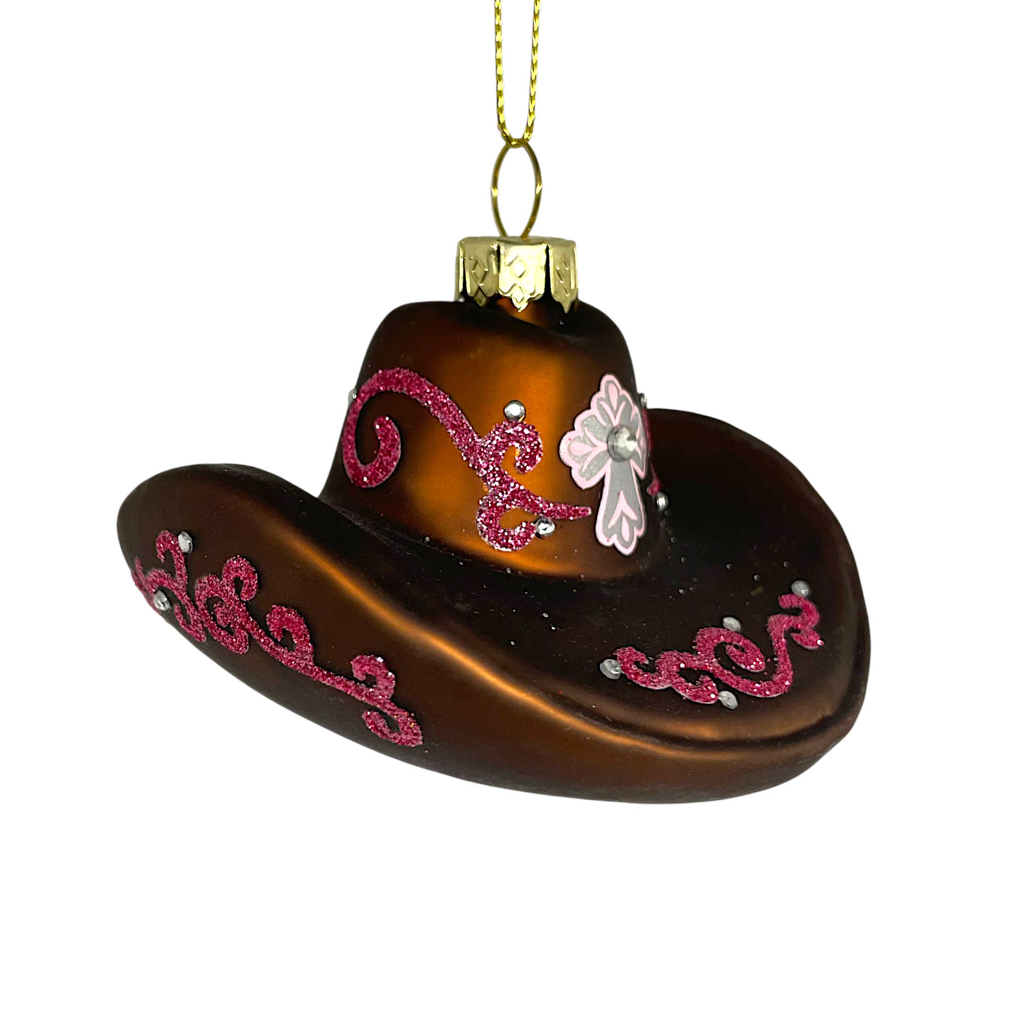 Noel Box - Wholesale Ornament Set - Cowboy Hat Christmas Ornament – Glass Western Holiday