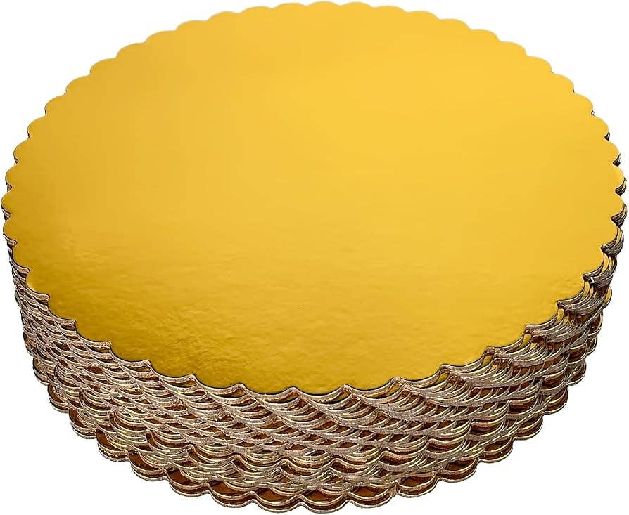 EcoQuality - Wholesale Cake Stand - Gold Round 8" Cake Board Sheets1