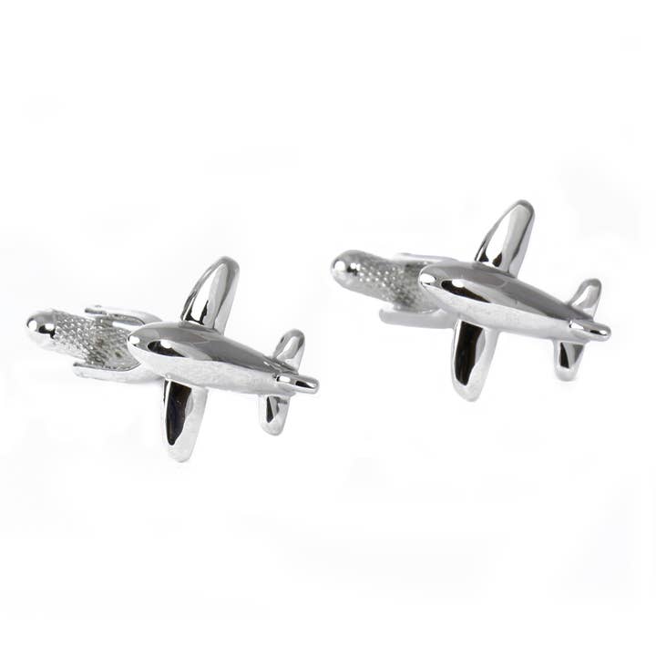 Boutons de manchette chromés Jet Plane pour la vente par Cufflinks Depot