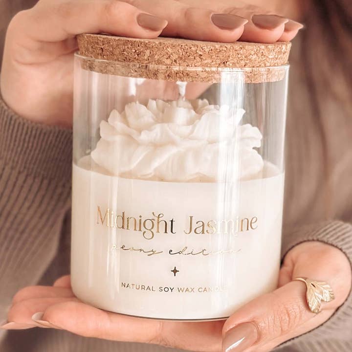 Vela Botânica | Peónia Branca | Midnight Jasmine 400g por atacado de Tsuki Box