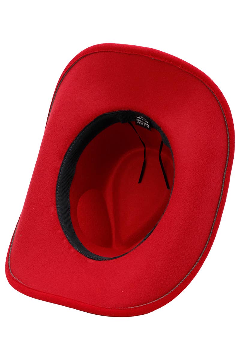 Cap Zone - Vente Chapeau de cowboy – femme - Chapeau cowboy en feutre avec ceinture cloutée turquoise12