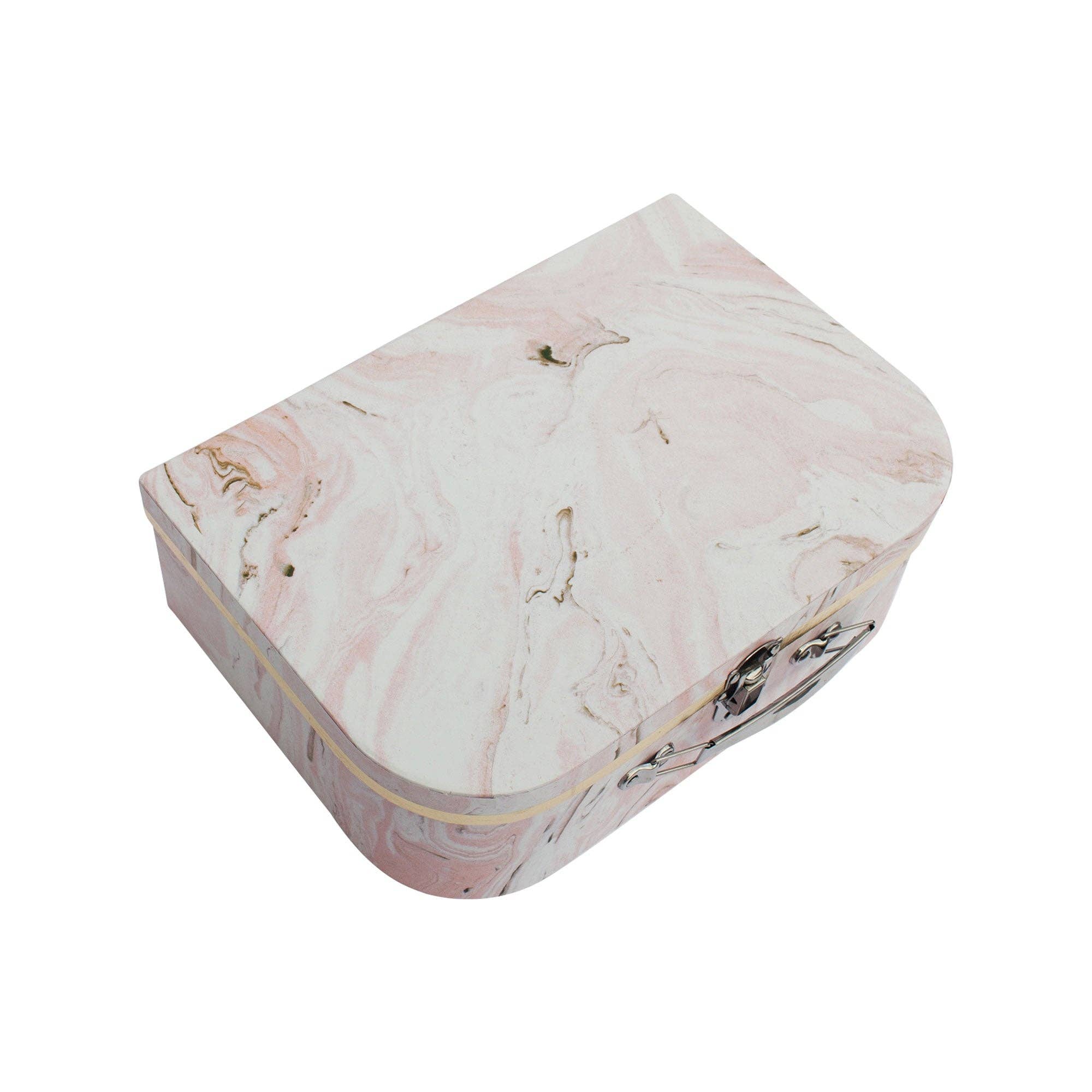 Emartbuy - Venta al por mayor Caja de regalo - Juego de 3 cajas de regalo con forma de maleta de mármol rosa1