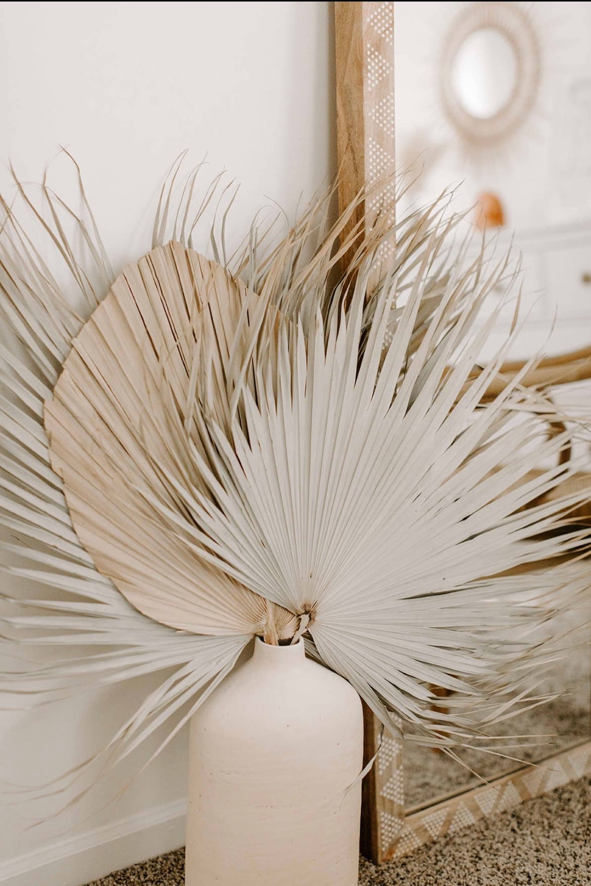 The Blooming Palm - Wholesale Retailermonster - Set van 3 natuurlijke palmwaaierbladeren met veervormige uitstraling + 1 gratis palmwaaier van 51 cm10