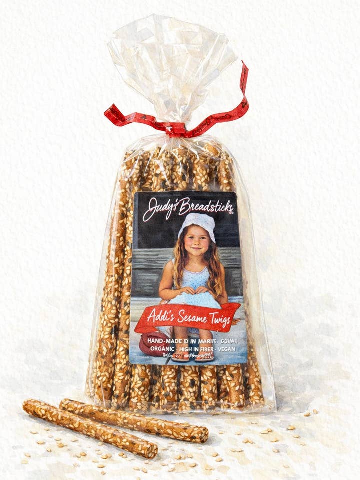 Brindilles de sésame d'Ali pour la vente par Judy's Table (fka Judy's Breadsticks)