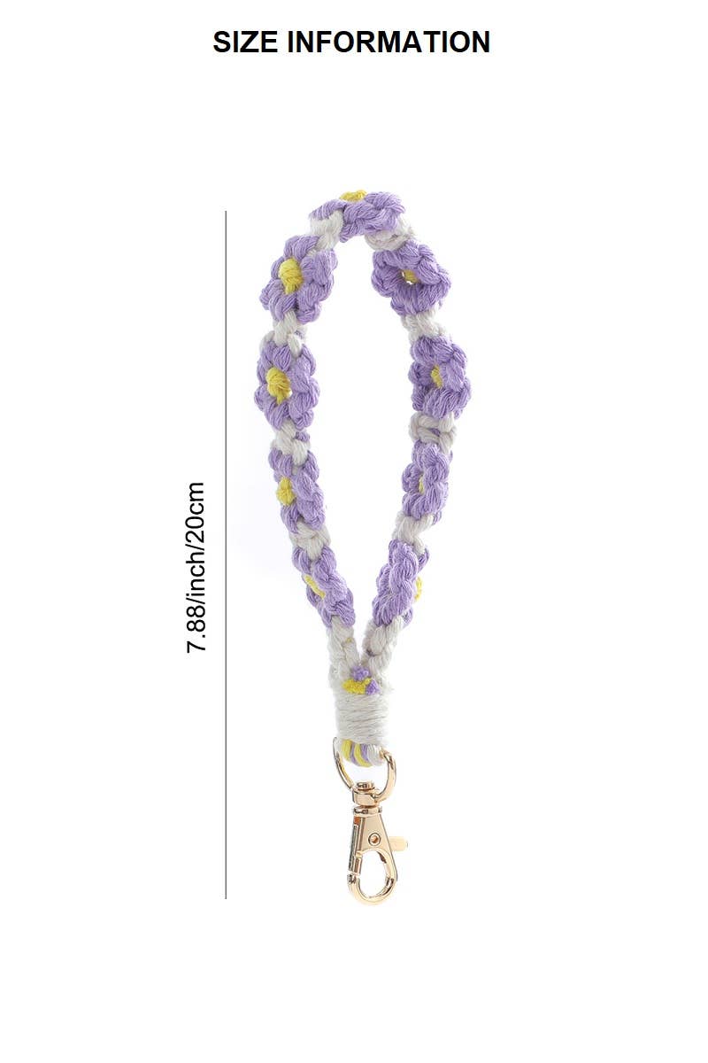 ASSORTED  ,..0626 Tik Tok Daisy Flower Wristlet Keychain, Pack Of 5 SI-26542 for wholesale on Faire20