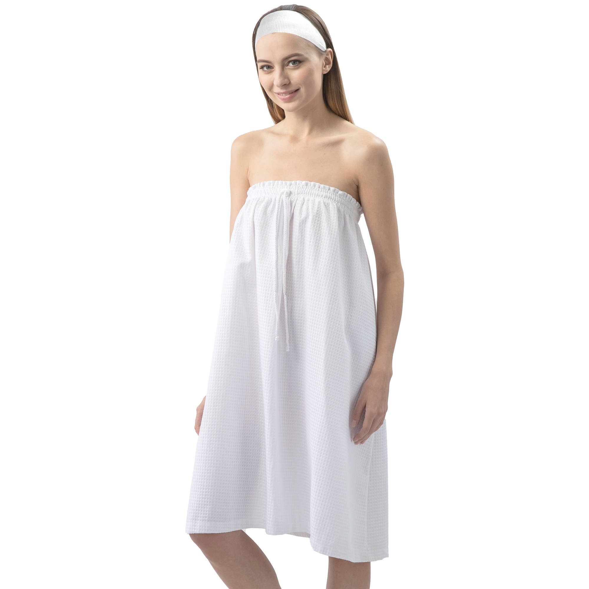 Appearus Products Corp. - Wholesale Robe - Women's - Women's Puffy Waffle Spa Wrap Drawstring Fastener Long Wrap7