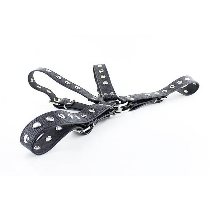 Plesur Body Products - Wholesale Sex Toy - Chest Harness - X-Cross PVC Vegan Leather