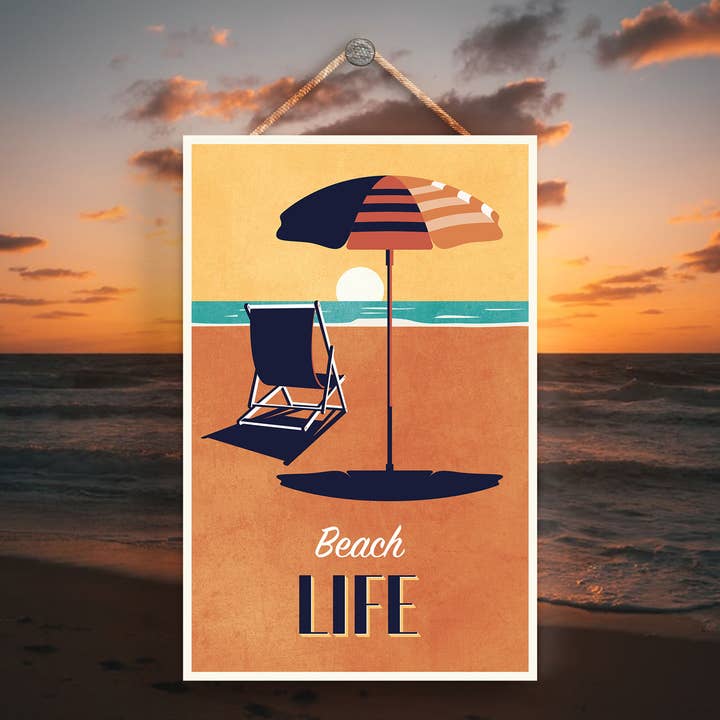 P3499 - Beach Life Liggestol Seaside Beach Tema Nautisk H for engroshandel hos Vivid Squid Wholesale