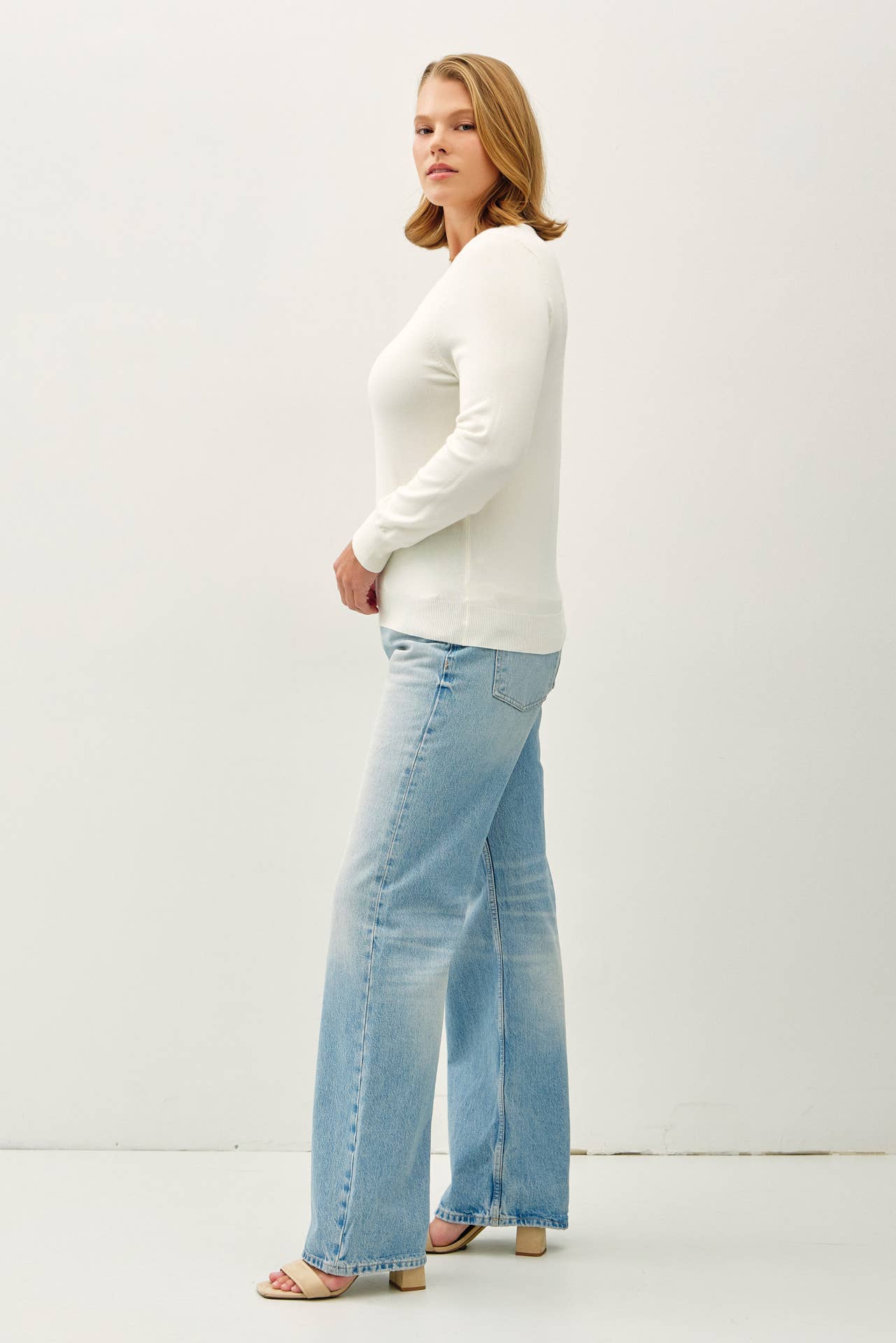 Be Cool - Vente Pull en maille – femme - PULL BASIQUE EN MAILLE DOUCE À COL ROND PLUS23