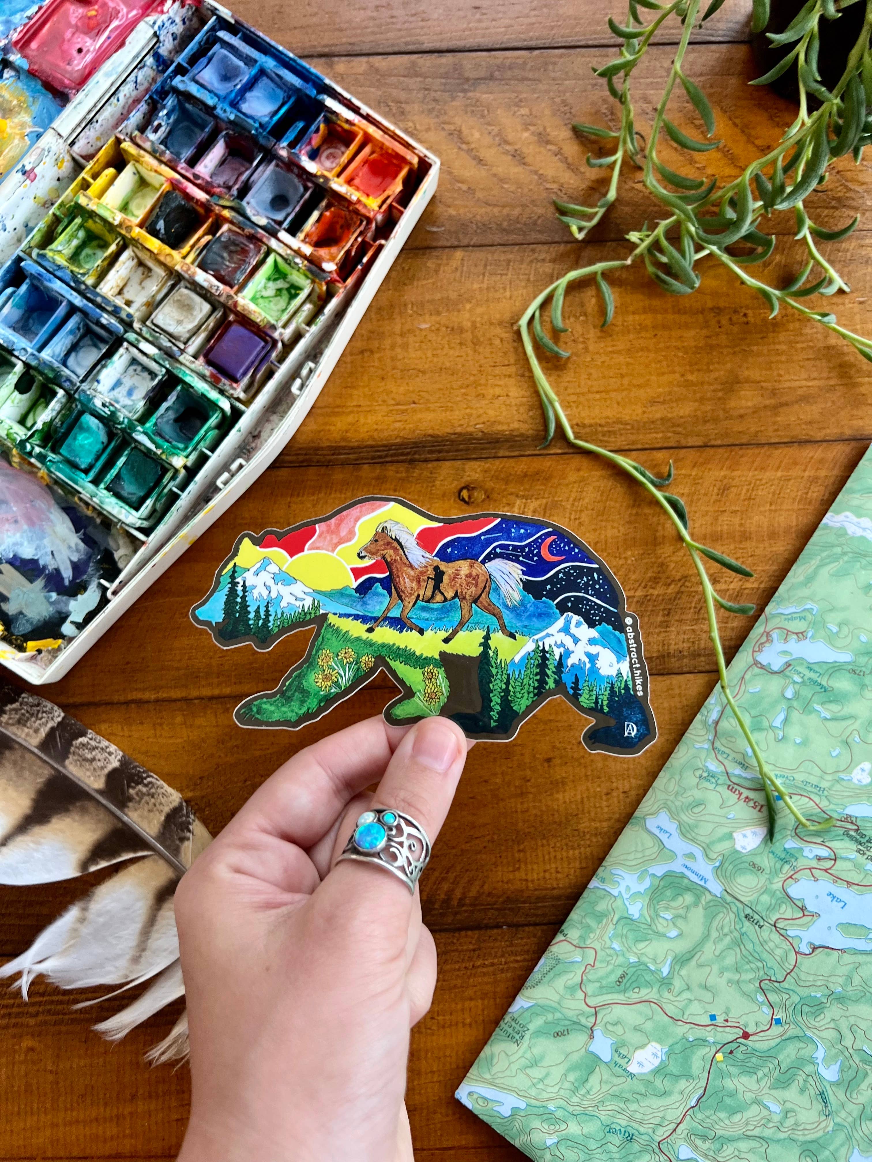 Abstract Hikes - Wholesale Sticker - Hiking Sticker: "Pony Bear"3