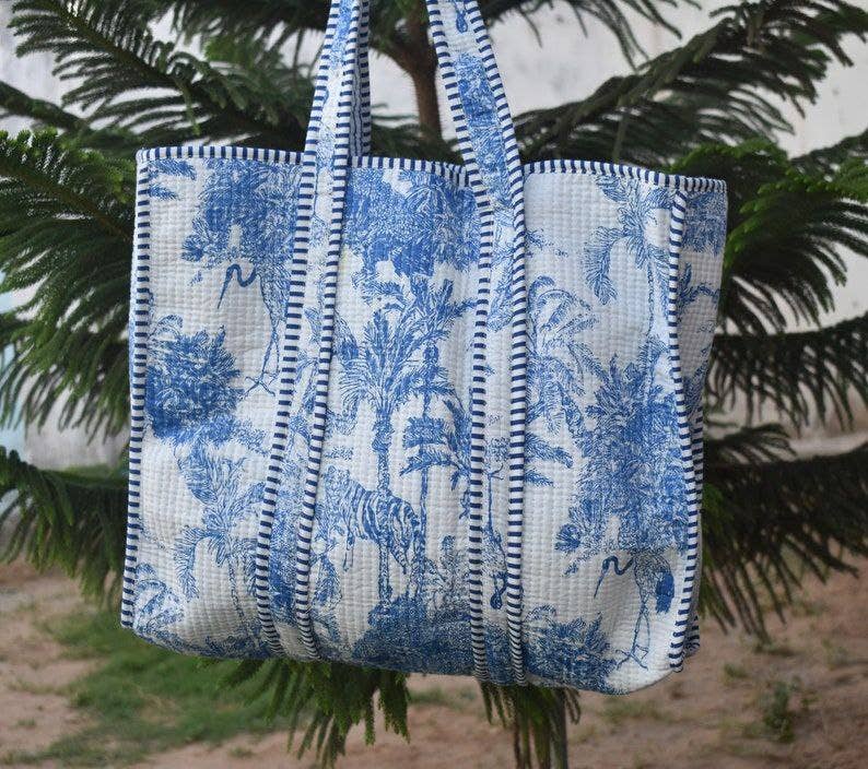 bhavnas boutique - Wholesale Tote Bag - Women's - 5 Pieces Quilting Hand Block Tote Handmade Bag Fashion Bags