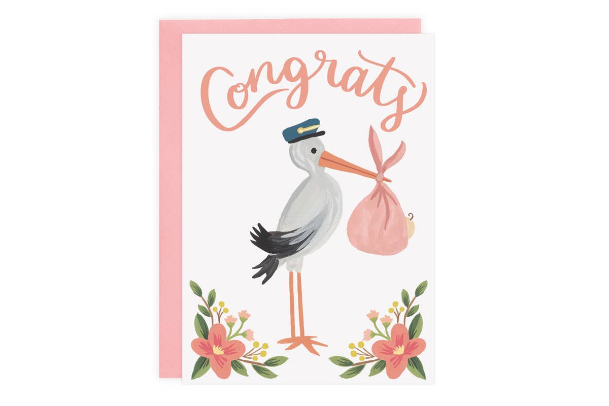 LoveLight Paper - Wholesale Baby Card - Stork Congrats - Card3