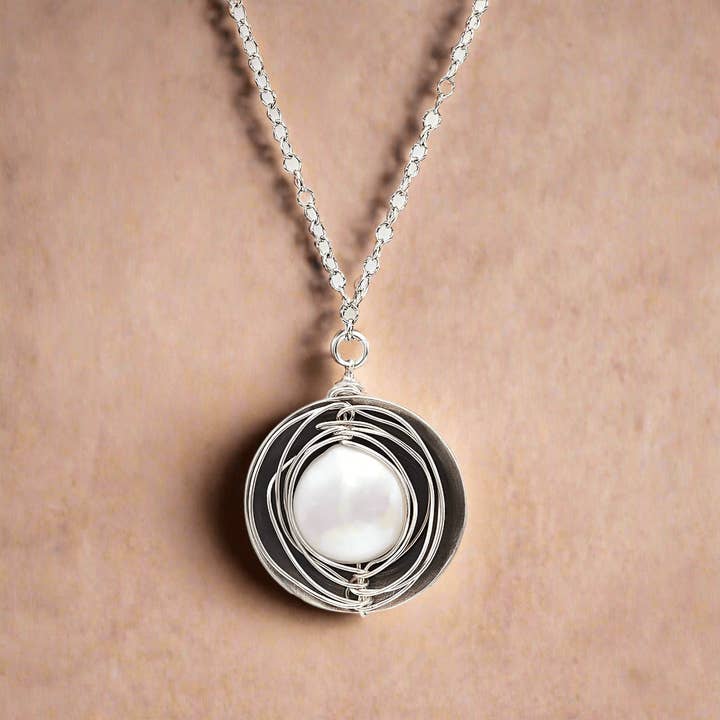 Coin Pearl Nest Necklace for wholesale by J + I Jewelry
