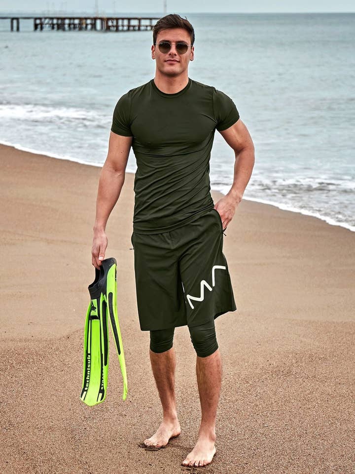 Kaki korte broek voor heren S2411 voor wholesale door Marina Swimwear