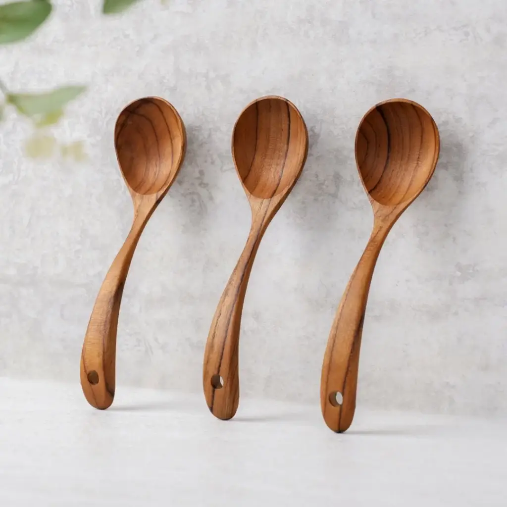Bali Harvest - Wholesale Ladle - Teak Wooden Soup Ladle - Large Stirring Serving Ladle Spoon 1