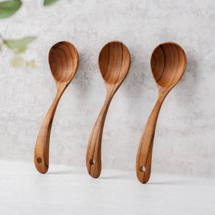 Bali Harvest - Wholesale Ladle - Teak Wooden Soup Ladle - Large Stirring Serving Ladle Spoon 1