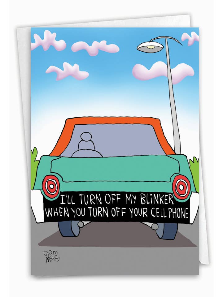 Birthday Card - Turn Off Blinker for wholesale by NobleWorks