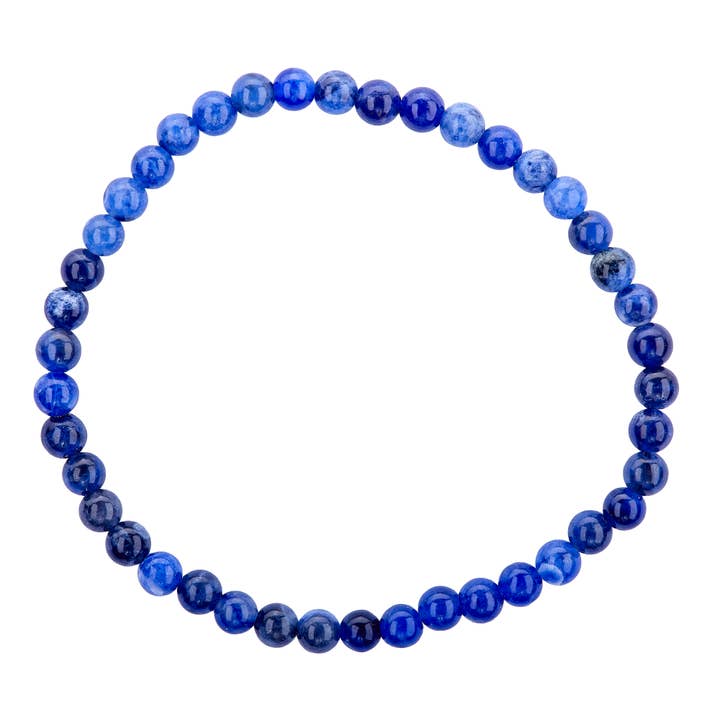 Earths Elements Wholesale - Wholesale Beaded Bracelet - Crystal Bracelet - 4mm Lapis Lazuli, pack of 5