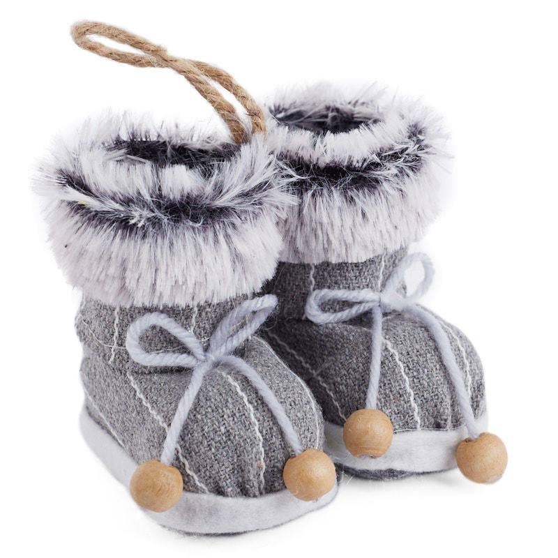 Factory Direct Craft - Wholesale Christmas Decoration - Decorative Grey Snow Boot Hanging Ornament3