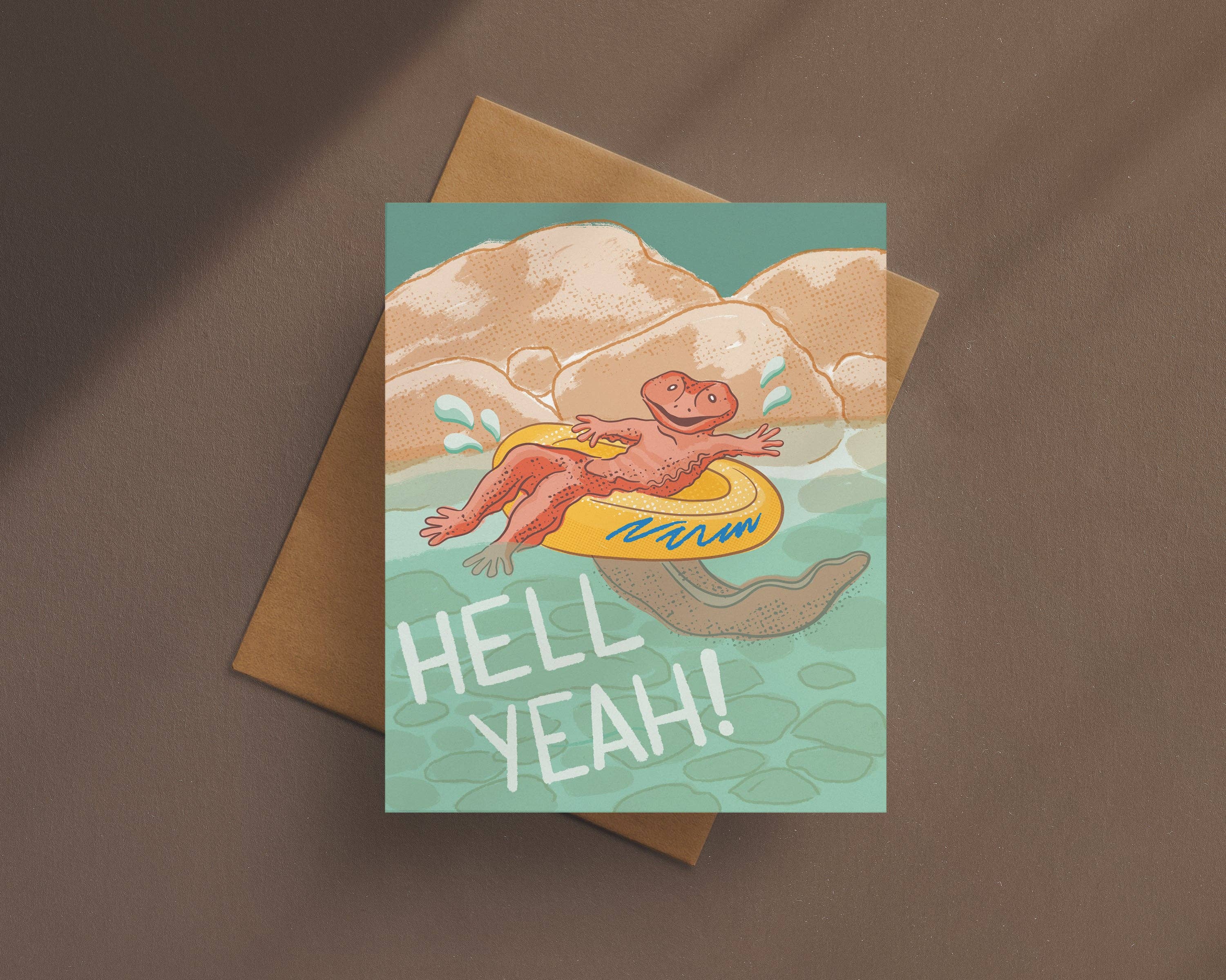 Starfangled Press - Wholesale Everyday Greeting Card - Hell Yeah Hellbender Card1