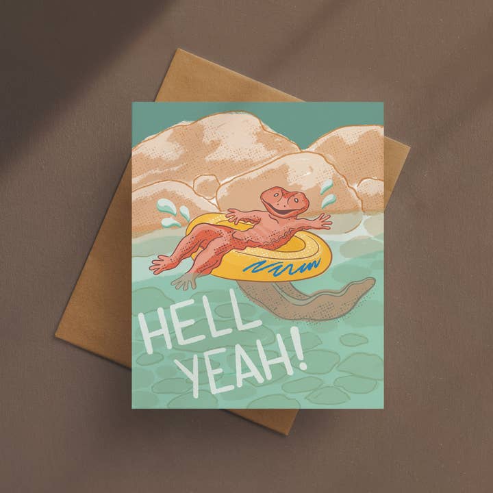 Starfangled Press - Wholesale Everyday Greeting Card - Hell Yeah Hellbender Card1