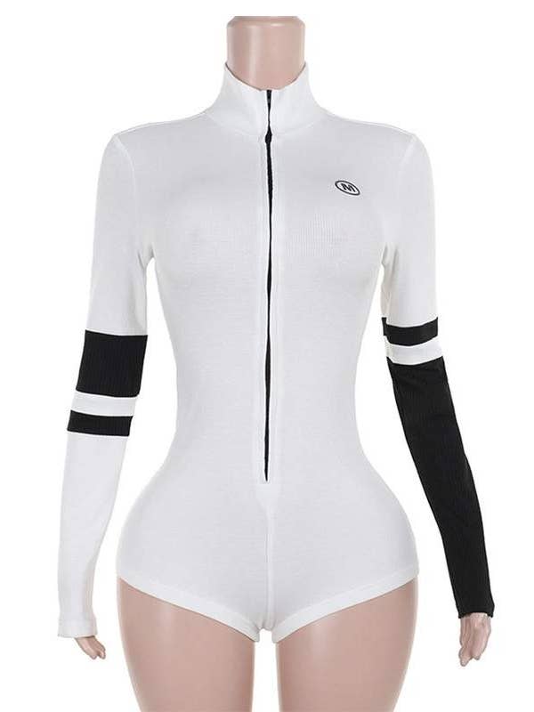 WHITE mock neck long sleeve rompers for wholesale on Faire7