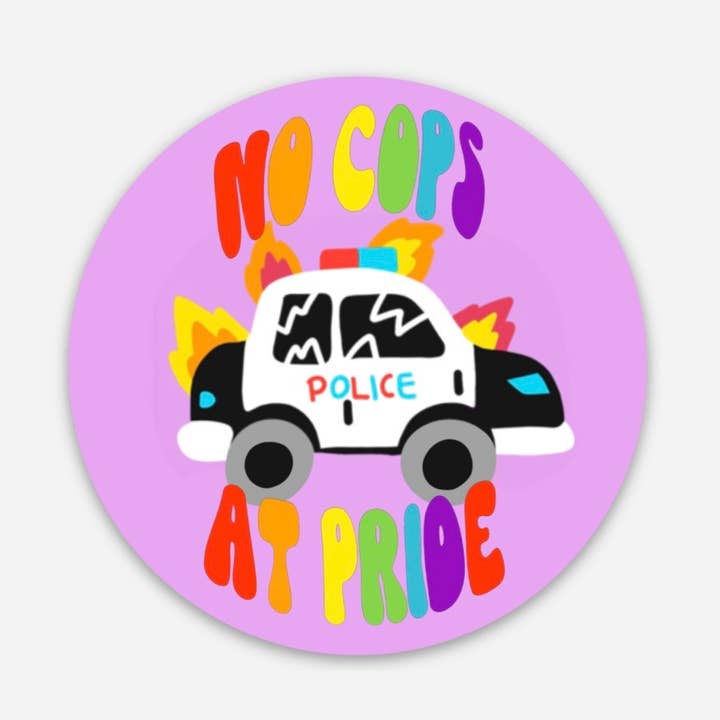 Liminal Moon Art Club - Wholesale Sticker - No Cops Pride Sticker0