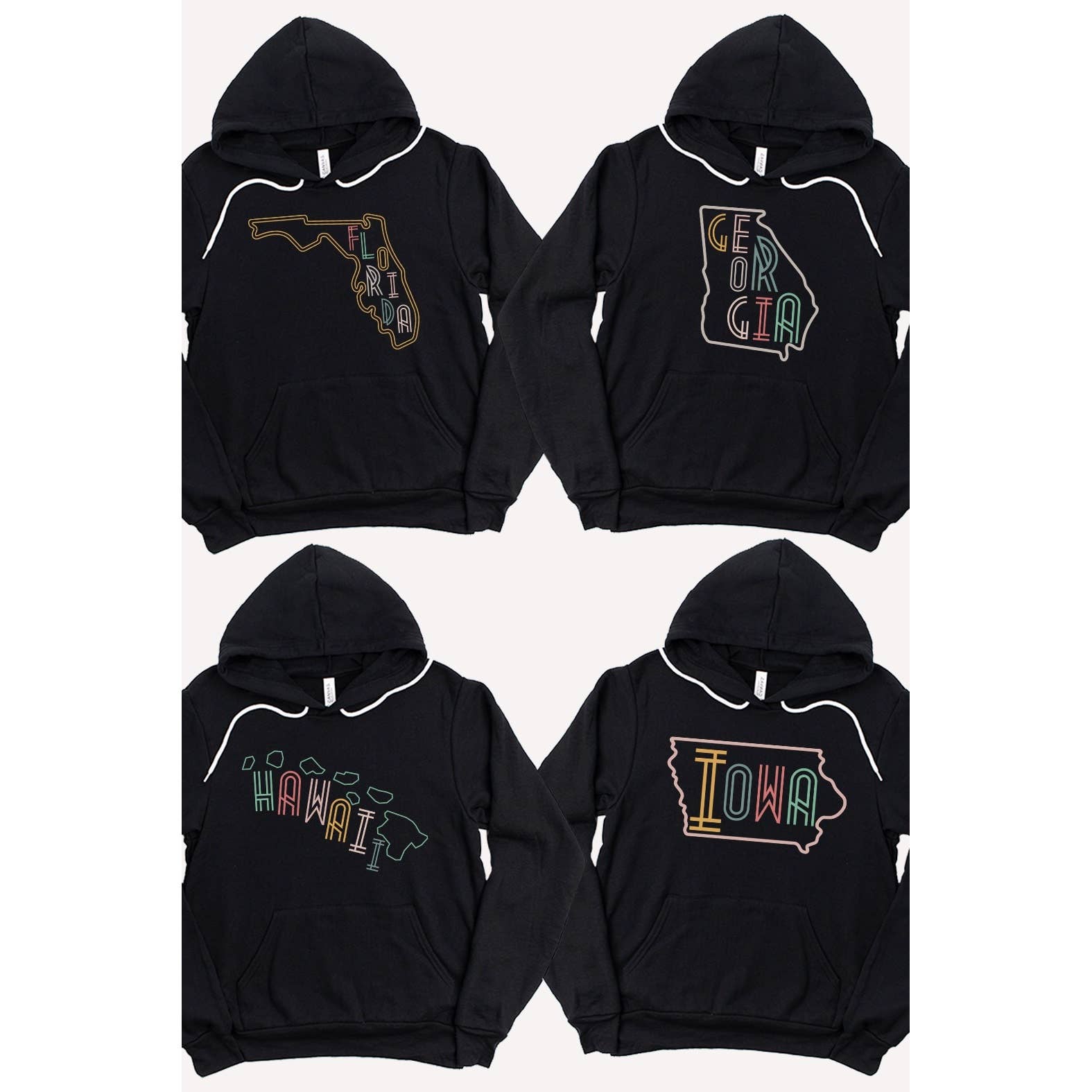 Kissed Apparel – wholesale Hoodie – Women's – Neon State Shape Graphic Hoodies3