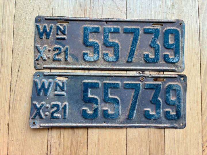 Par de matrículas del estado de Washington de 1921 para venta al por mayor de RusticPlates