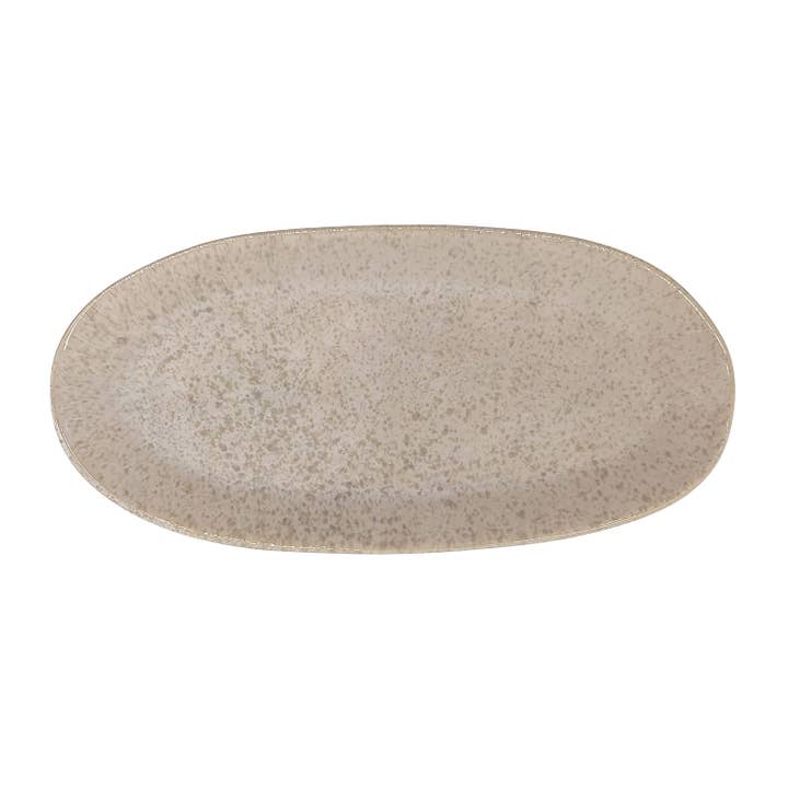 Steengoed Bord klein ovaal, 22,5 x 10,8 cm, modern grijs voor wholesale door Mea-Living