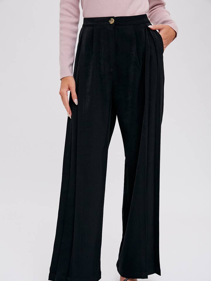 CALÇA DE PERNA LARGA PINTUCK por atacado de Bluivy