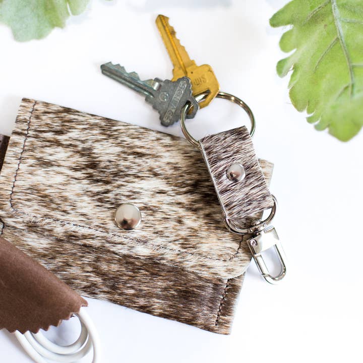 Beaudin Wholesale - Wholesale Keychain - Women's - Key Chain In Leather, Hair on Hide